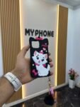 كفر سيليكون ثلاثي الأبعاد بنقشة قطة كيوت مع تعليقة ملوّنة ✨ marie cat
